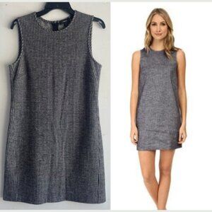 Theory Herringbone Adraya Wool Blend Gray Black Knit Shift Dress 30985